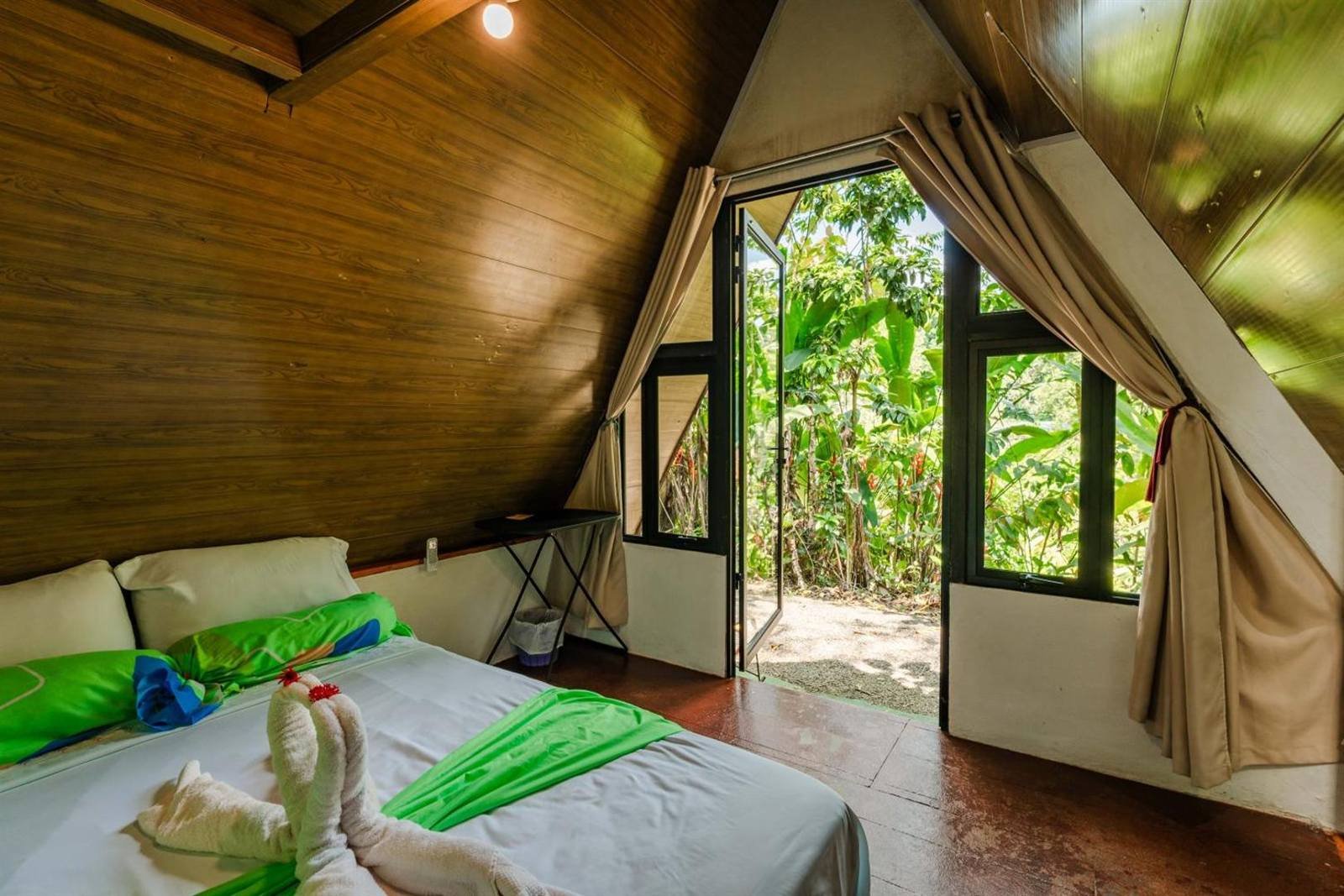 Chalet bedroom with a double bed